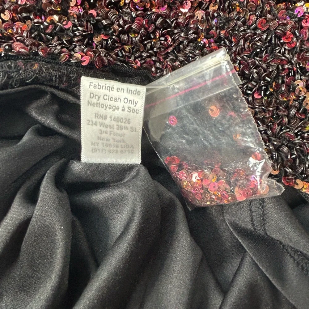 Parker Women’s Burgundy and Black Stretchy Sequin Mini Dress Size 2 new no tags - Picture 14 of 15
